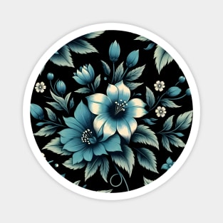 Blue Floral Motif Magnet
